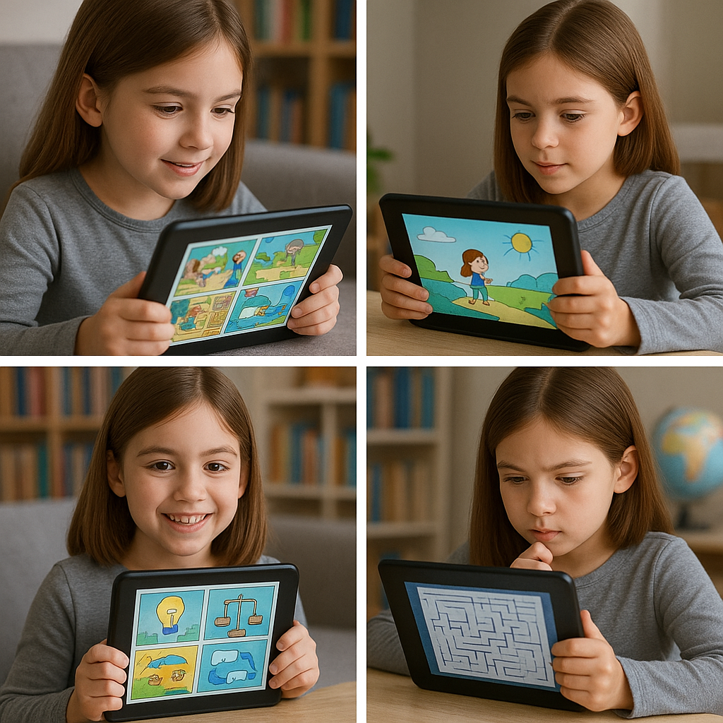 Thinking Like a Designer – Teaching Kids How to Solve, Not Just Answer”<br />
LirnZee sparks the habit of problem-solving by teaching kids to think like creators.<br />
Through story-based challenges, design-your-own endings, and build-a-world exercises, children learn to break problems into parts, try ideas, test what works — and try again. It’s not just about right answers; it’s about building resilient, flexible minds that love finding solutions.</p>
<p>Instead of asking, “What’s the correct answer?”, LirnZee helps kids ask, “What could I create next?”